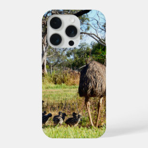 Emu-Eltern nehmen Küken zum Spaziergang mit, iPhone 15 Pro Hülle