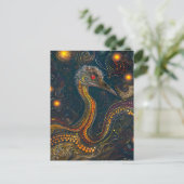 Emu im aborigines Dot Art Style Postkarte (Stehend Vorderseite)