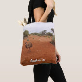 Emu in der Tüte der Wüste Tasche (Von Nahem)