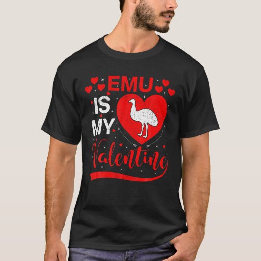 Emu ist mein Valentine Funny Heart Emu Valentinsta T-Shirt (Vorderseite)