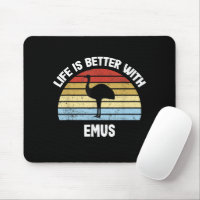 Emu mit deutschem Text Das Leben ist besser