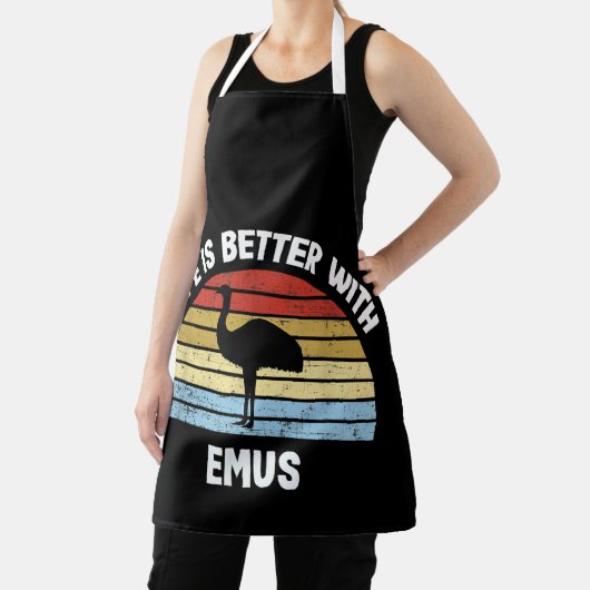 Emu mit deutschem Text Das Leben ist besser Schürze (InSitu)