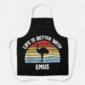 Emu mit deutschem Text Das Leben ist besser Schürze (Vorderseite)