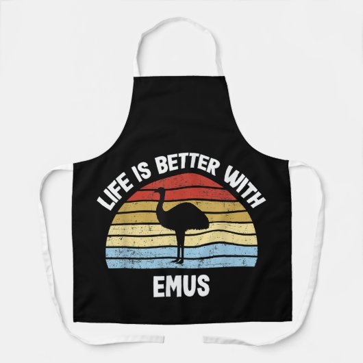 Emu mit deutschem Text Das Leben ist besser Schürze (Vorderseite)