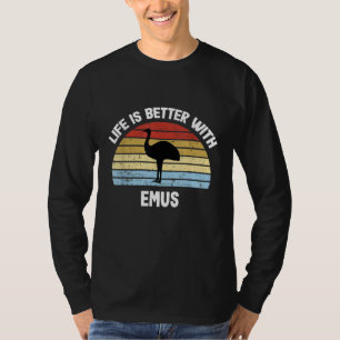 Emu mit deutschem Text Das Leben ist besser T-Shirt