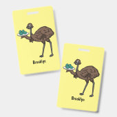Emu mit Eiern Cartoon-Abbildung Ausweis (Vorder- & Rückseite)