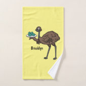 Emu mit Eiern Cartoon-Abbildung Badhandtuch Set (Handtuch)