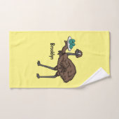 Emu mit Eiern Cartoon-Abbildung Badhandtuch Set (Handtuch)
