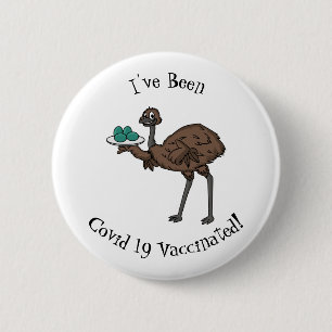 Emu mit Eiern Cartoon-Abbildung Button