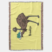 Emu mit Eiern Cartoon-Abbildung Decke (Vorderseite Vertikal)