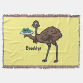 Emu mit Eiern Cartoon-Abbildung Decke (Vorderseite)