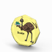 Emu mit Eiern Cartoon-Abbildung Fotoblock (Rechts)