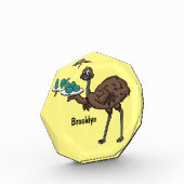 Emu mit Eiern Cartoon-Abbildung Fotoblock (Links)