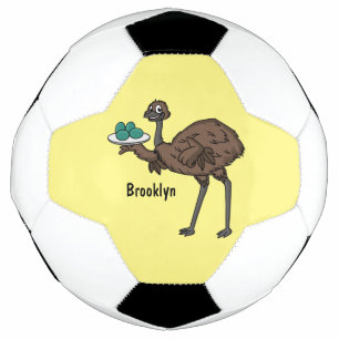 Emu mit Eiern Cartoon-Abbildung Fußball