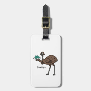 Emu mit Eiern Cartoon-Abbildung Gepäckanhänger