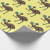 Emu mit Eiern Cartoon-Abbildung Geschenkpapier (Ecke)