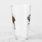 Emu mit Eiern Cartoon-Abbildung Glas (Links)