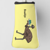 Emu mit Eiern Cartoon-Abbildung Golf Headcover (Rotieren 90)