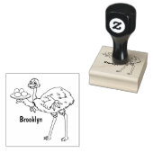 Emu mit Eiern Cartoon-Abbildung Gummistempel (Stempel)
