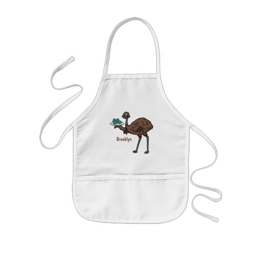 Emu mit Eiern Cartoon-Abbildung Kinderschürze (Vorne)
