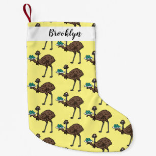 Emu mit Eiern Cartoon-Abbildung Kleiner Weihnachtsstrumpf