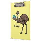 Emu mit Eiern Cartoon-Abbildung Klemmbrett (Links)