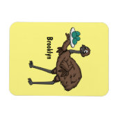 Emu mit Eiern Cartoon-Abbildung Magnet (Horizontal)