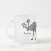 Emu mit Eiern Cartoon-Abbildung Mattglastasse (Links)