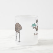Emu mit Eiern Cartoon-Abbildung Mattglastasse (Mittel)