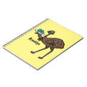 Emu mit Eiern Cartoon-Abbildung Notizblock (Linke Seite)