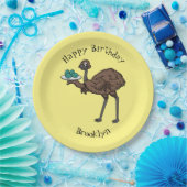 Emu mit Eiern Cartoon-Abbildung Pappteller (Party)