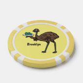 Emu mit Eiern Cartoon-Abbildung Pokerchips (Einzeln)