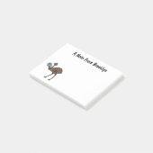 Emu mit Eiern Cartoon-Abbildung Post-it Klebezettel (angewinkelt)