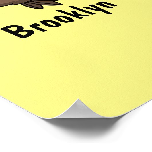 Emu mit Eiern Cartoon-Abbildung Poster (Ecke)