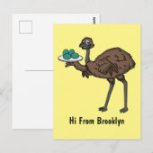 Emu mit Eiern Cartoon-Abbildung Postkarte (Vorne/Hinten)