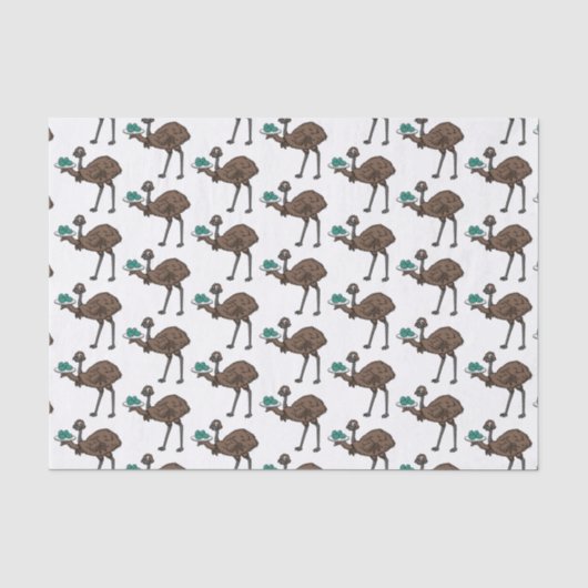 Emu mit Eiern Cartoon-Abbildung Seidenpapier (Vorderseite)