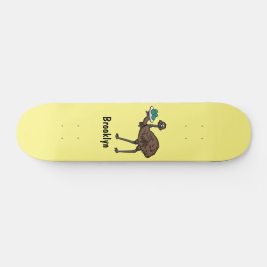 Emu mit Eiern Cartoon-Abbildung Skateboard (Horizontal)
