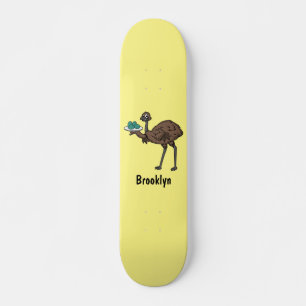 Emu mit Eiern Cartoon-Abbildung Skateboard