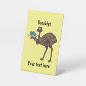 Emu mit Eiern Cartoon-Abbildung Sockelschild (Vorderseite)