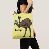 Emu mit Eiern Cartoon-Abbildung Tasche (Von Nahem)