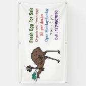 Emu mit Eiern Cartoon Frischei-Schild zum Verkauf Banner (Vertikal)