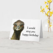 Emu No Songbird Birthday Karte (Gelbe Blume)