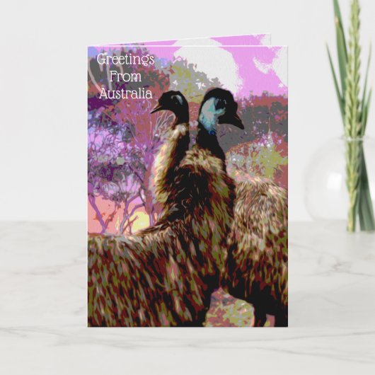 Emu Oil Painted Birthday Card, Karte (Vorderseite)