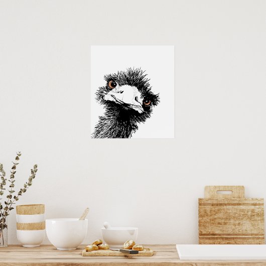 Emu - Pen und Ink Poster (Küche)