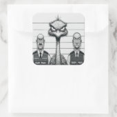 "Emu Police Lineup" Quadratischer Aufkleber (Tasche)