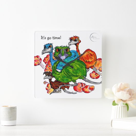 Emu-Run Quadratische Wanduhr (Zuhause)