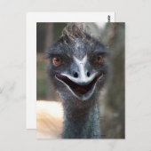 Emu Sprichwort HI! Offener Schnabel große braune A Postkarte (Vorne/Hinten)
