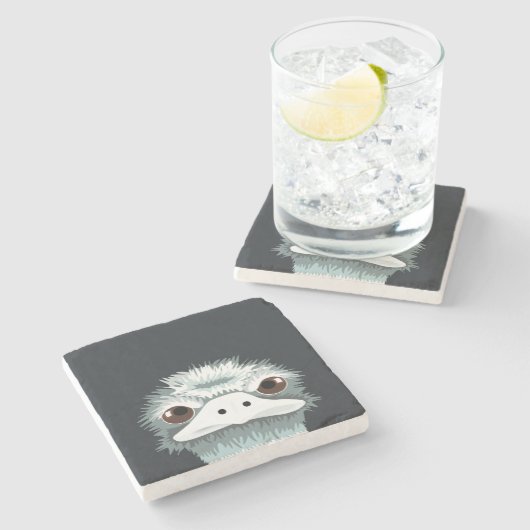 Emu Stone Untersetzer (Seitenansicht)