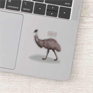 Emu Vogel Cartoon Aufkleber