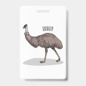 Emu Vogel Cartoon Ausweis (Rückseite)